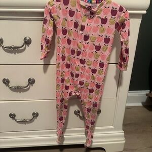 Magnetic Me Pink and Purple Apple Print Footie